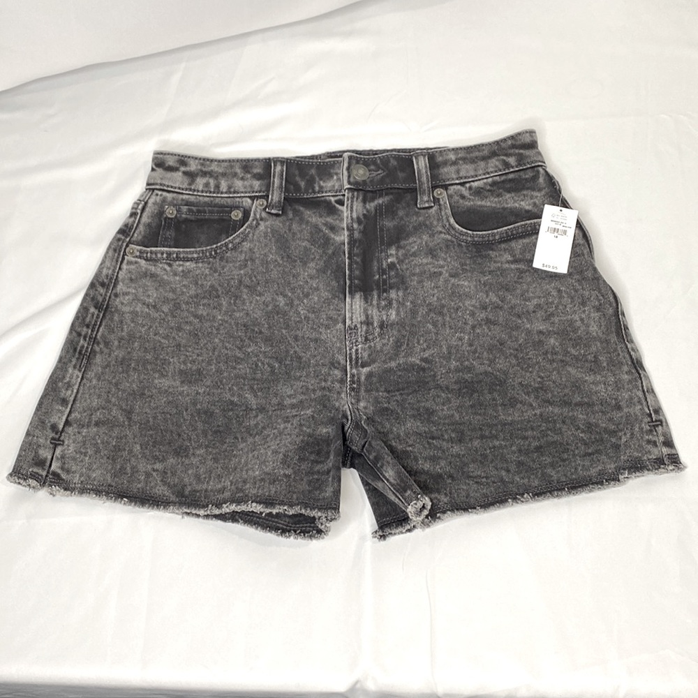 GAP Teen High Rise Denim Shorts Black/Grey Wash